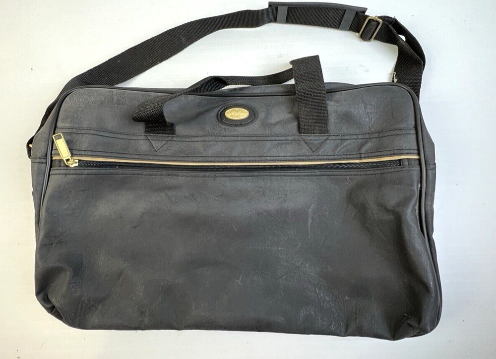 Mondo Faux Letter Black Satchel Computer Bag Business School Crossbody Pouch